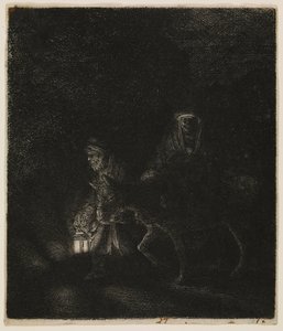 The Flight into Egypt (a night piece) by Rembrandt van Rijn