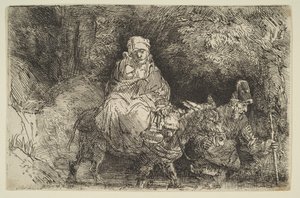 The Flight into Egypt: Crossing a Brook by Rembrandt van Rijn