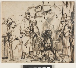 The Meeting of Christ with Martha and Mary After the Death of Lazarus, c.1662-65 by Rembrandt van Rijn