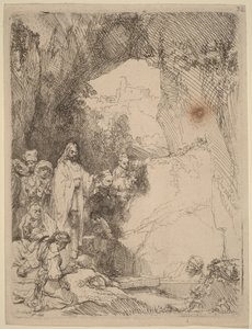 The Raising of Lazarus: Small Plate by Rembrandt van Rijn