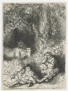 The Sleeping Herdsman by Rembrandt van Rijn