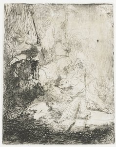 The Small Lion Hunt with Two Lions by Rembrandt van Rijn