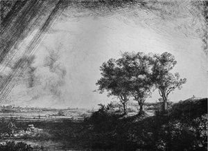 The Three Trees by Rembrandt van Rijn