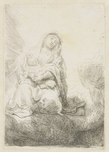 The Virgin and Child in the Clouds by Rembrandt van Rijn