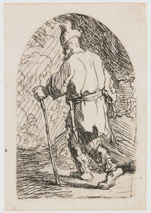The Flight into Egypt: A Sketch: St Joseph by Rembrandt van Rijn