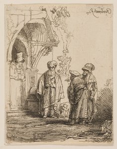 Three Oriental Figures (Jacob and Laban?) by Rembrandt van Rijn