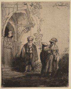 Three Oriental Figures (Jacob and Laban?) by Rembrandt van Rijn