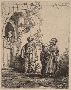 Three Oriental Figures (Jacob and Laban?) by Rembrandt van Rijn