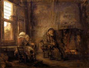 Tobit and Anna Waiting for the Return of Their Son by Rembrandt van Rijn