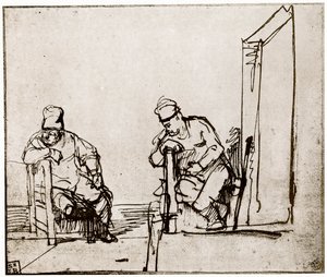 Two Men Seated at a Doorway