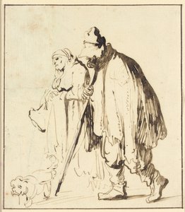 Vagrant couple with a dog by Rembrandt van Rijn