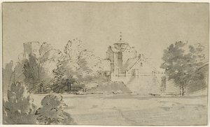 View of Mariakerk in Utrecht from the South by Rembrandt van Rijn