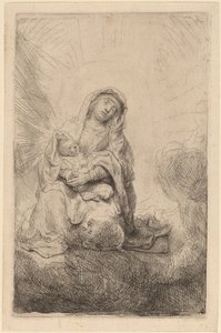 Virgin and Child in the Clouds by Rembrandt van Rijn