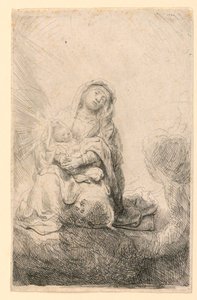 Virgin and Child in the Clouds by Rembrandt van Rijn