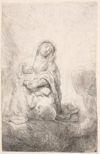 Virgin and Child in the Clouds by Rembrandt van Rijn