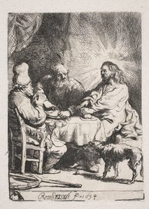 Supper at Emmaus (small plate) by Rembrandt van Rijn