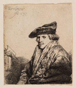 Young Man in a Velvet Cap (Petrus Sylvius?) by Rembrandt van Rijn