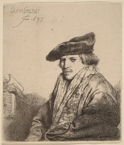 Young Man in a Velvet Cap (Petrus Sylvius?) by Rembrandt van Rijn