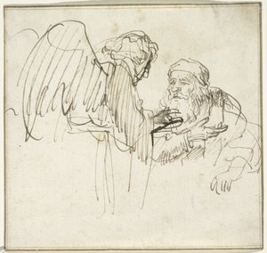 Zacharias and the Angel by Rembrandt van Rijn