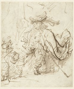 Seated Actor in the Role of Capitano by Rembrandt van Rijn