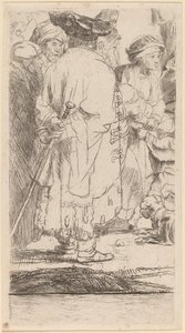 The Man with a Cane (Fragment from the Hundred Guilder Print) by Rembrandt van Rijn and William Baillie