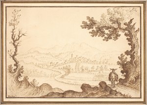 A Landscape Near Pecchio by Remigio Cantagallina