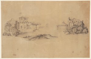 Sketches of a Building and a Ruin by Remigio Cantagallina
