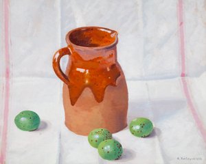 Ceramic Jug and Green Figs