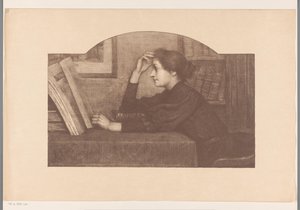 Reading Woman, in Profile by René Janssens