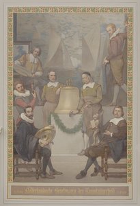 Painting in the Entrance Hall by Georg Sturm of the Applied Arts (including Clockmaking) with the Inscription: 16th Century Dutch Practitioners of Applied Arts 17th Century by René den Engelsman