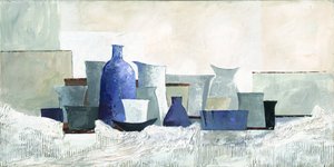 Modern Blue Still Life by Renate Holzner