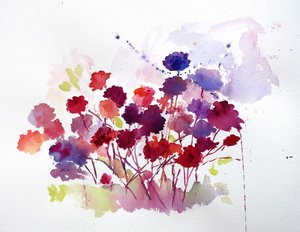 Vibrant Watercolor Blooms by Renate Holzner