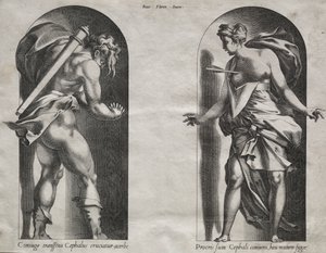 Cephalus and Procris in Two Niches by Rene Boyvin