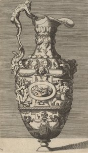 Vase with a River God in an Oval Medallion by Rene Boyvin