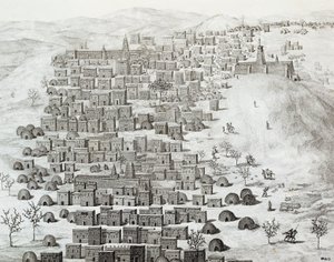 View of city of Timbuktu, Mali, engraving from Travels through Central Africa to Timbuctoo by Rene Caillie between 1824 and 1828, Africa by Rene Caillie