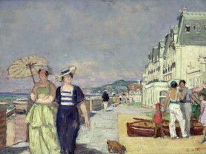 Elegant Women on the Seafront in Cabourg, c.1929 by René François Xavier Prinet