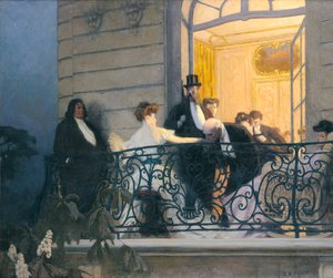 The Balcony by René François Xavier Prinet