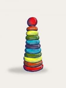 Colorful Stacking Rings by Renee Machan Cottagecore Artist