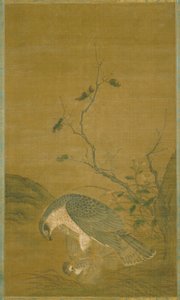 Hawk Capturing A Sparrow by Renfa Ren