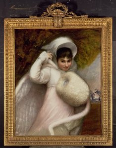 Portrait of a Lady in a White Dress by Rev. Mathew William Peters