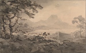 A Lake with Mountains Rising Beyond by Rev. William Gilpin