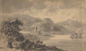 Landscape with River, Castle and Mountains by Rev. William Gilpin
