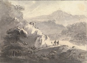 Landscape with Two Figures on a Road by Rev. William Gilpin
