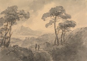 Mountain Landscape with Two Figures on a Winding Road by Rev. William Gilpin