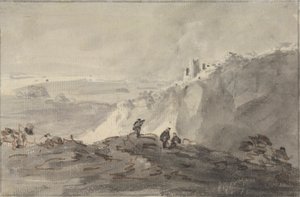 Three Figures in a Hilly Landscape with Ruins by Rev. William Gilpin