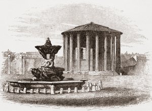 Temple of Vesta, Roman Forum, Rome, Italy in the Late 19th Century. From Italian Pictures by Rev. Samuel Manning, Published c.1890. by Reverend Samuel Manning