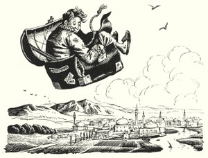 Hans Christian Andersen: The Flying Trunk by Rex (after) Whistler