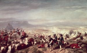 Battle of Almansa between the troops of Philip V and those of the Archduke Charles of Austria in 1707 by Ricardo Balaca y Canseco