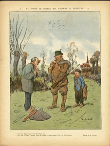 Illustration by Ricardo Flores (1878-1918) in Le Lire, 04/01/13 - The reason for the drinker is always the best - Campaign, Childhood, Hunting hunter, Cathedrals Churches, Alcohol Alcoholism