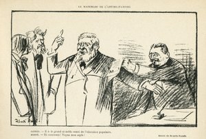 Illustration by Ricardo Flores (1878-1918) in Le Rire, 27/07/12 - The Waterloo of Antimilitarism - Antimilitarism - Jaures Jean, Herve Gustave (1871-1944)